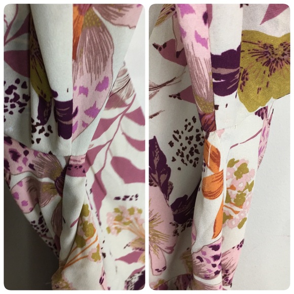 Francesca's floral hi low wrap midi dress with  ruffle hem - Picture 9 of 11